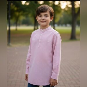 Kurta Boy's Long Sleeve Leisure Club CluCotton Pakistani/Indian Pink 7-8 Yrs NWT